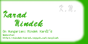 karad mindek business card